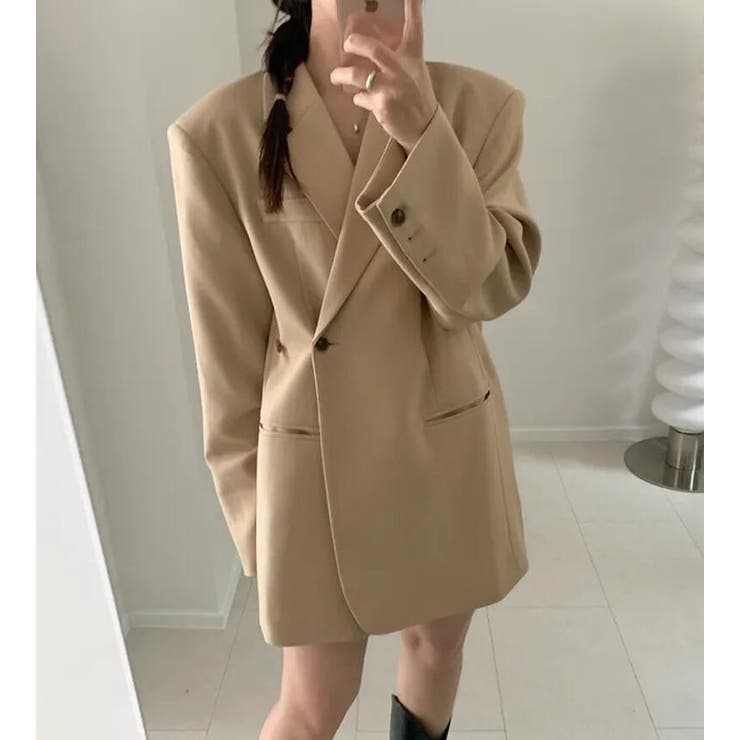 アンパディールデザインのダブルブレストロングショルダーブレザー | Bifrost | 詳細画像8 