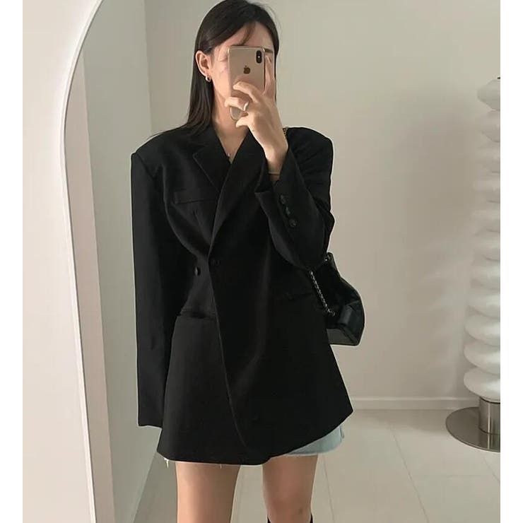 アンパディールデザインのダブルブレストロングショルダーブレザー | Bifrost | 詳細画像15 