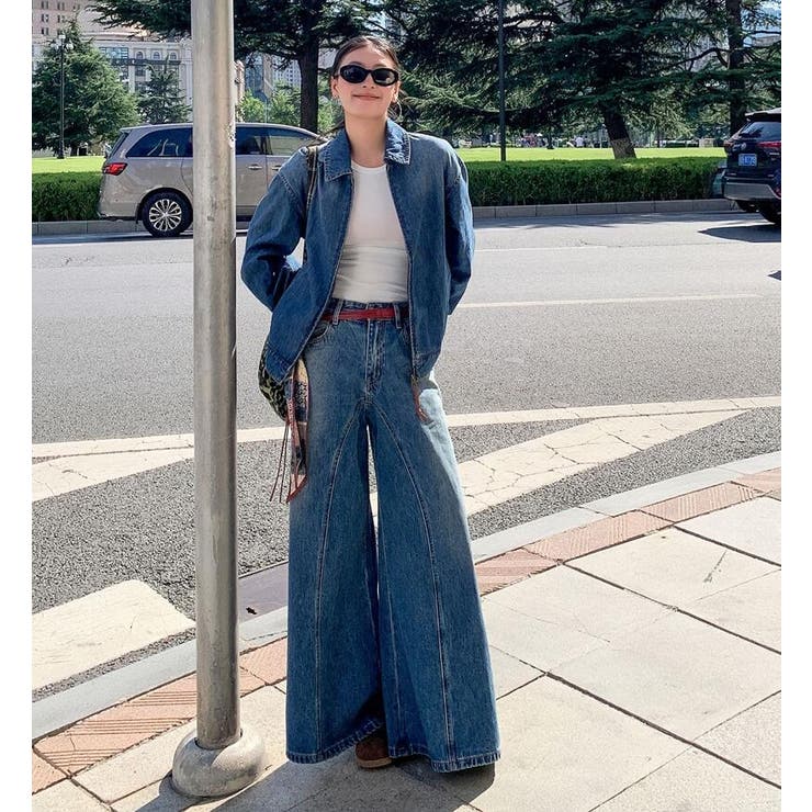 オーバーサイズデニムジャケット & スーパーワイドデニムパンツ