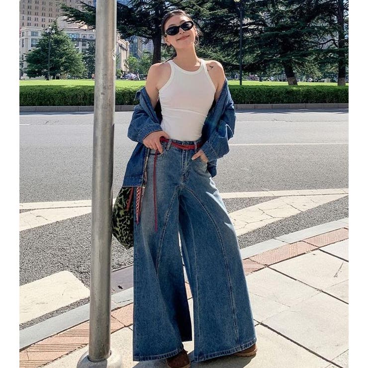 fashiru ★デニムセットアップ　オーバーサイズ　ジャケット　パンツ fashiru ☆デニムセットアップ オーバーサイズ ジャケット パンツ