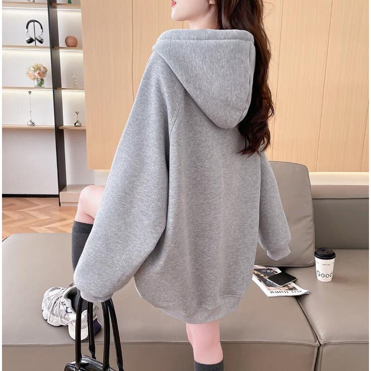 絹マフラー風紐付きオーバーサイズパーカー | Bifrost | 詳細画像7 