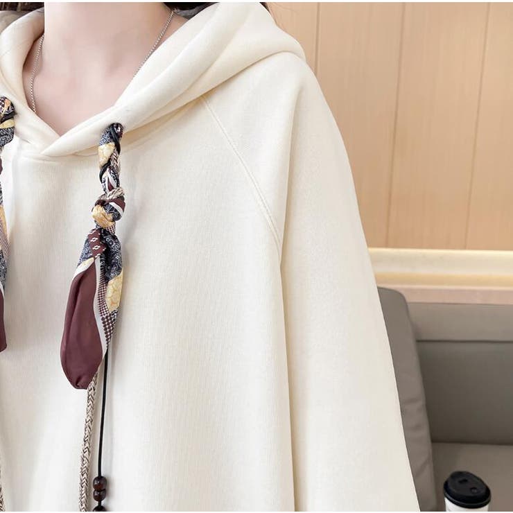 絹マフラー風紐付きオーバーサイズパーカー | Bifrost | 詳細画像11 