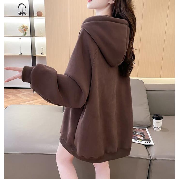 絹マフラー風紐付きオーバーサイズパーカー | Bifrost | 詳細画像23 