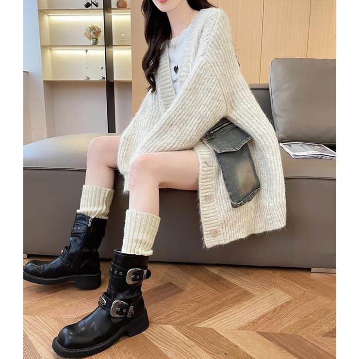 デニムポケット付き オーバーサイズニットカーディガン  | Bifrost | 詳細画像17 