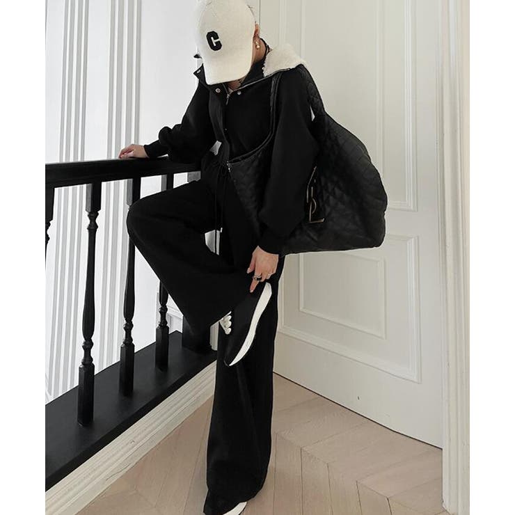 パーカートップス × ワイドパンツ スウェットセット フード付きコーディネート | Bifrost | 詳細画像8 