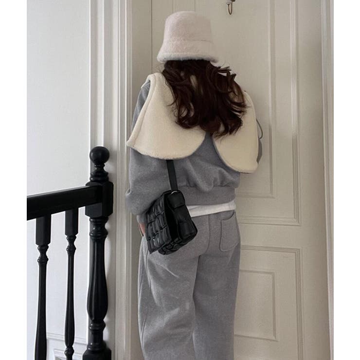 パーカートップス × ワイドパンツ スウェットセット フード付きコーディネート | Bifrost | 詳細画像12 