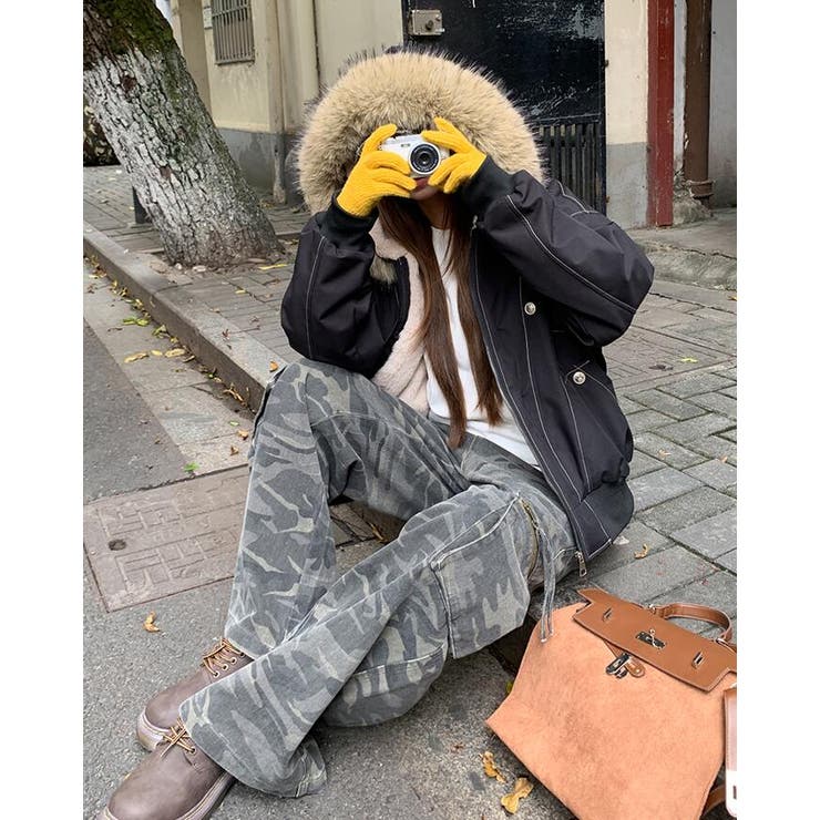 ファーフード付き フリース内張りミリタリージャケット ダウン風アウター | Bifrost | 詳細画像13 