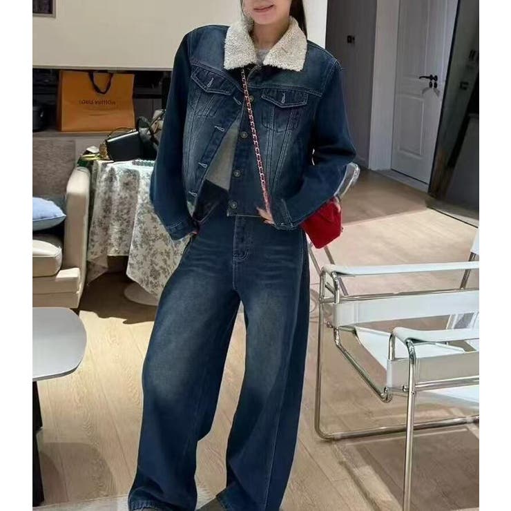 シープスキンカラー襟 デニムジャケット × | Bifrost | 詳細画像1 