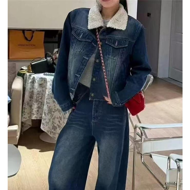 シープスキンカラー襟 デニムジャケット × | Bifrost | 詳細画像3 