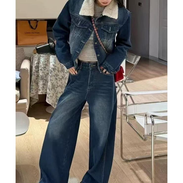 シープスキンカラー襟 デニムジャケット × | Bifrost | 詳細画像4 