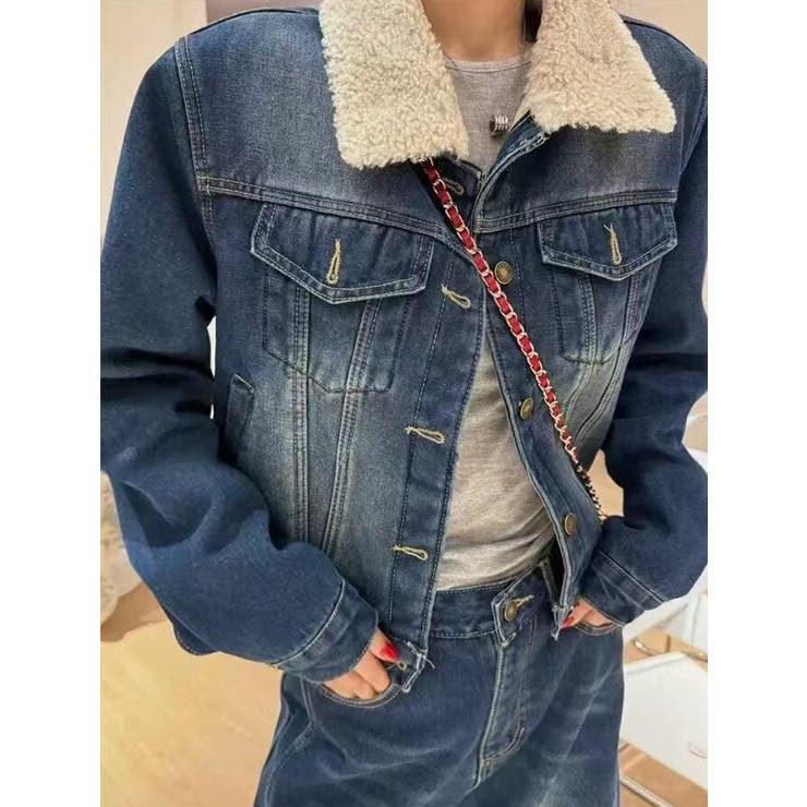 シープスキンカラー襟 デニムジャケット × | Bifrost | 詳細画像6 