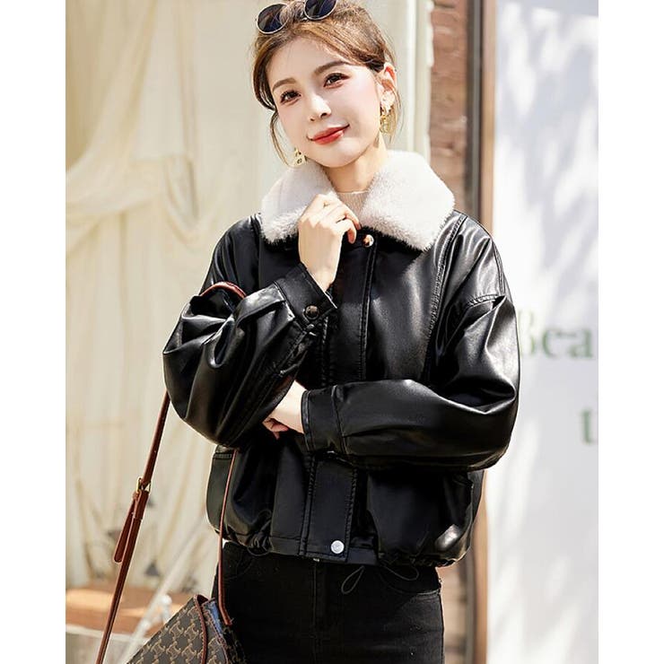 ファーカラーデザインレザージャケット | Bifrost | 詳細画像3 