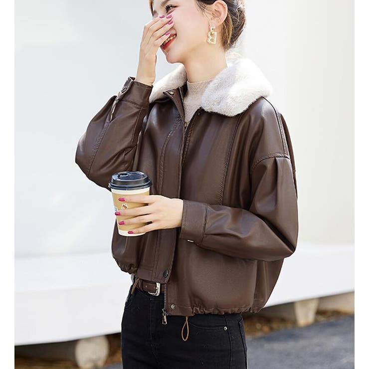 ファーカラーデザインレザージャケット | Bifrost | 詳細画像9 