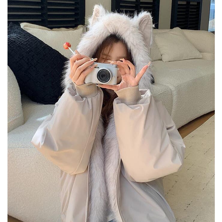 キャットイヤーフード付きファーライニングアウター | Bifrost | 詳細画像9 