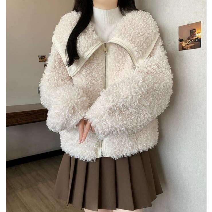 ユニークな大襟デザインカーリーフリースジャケット | Bifrost | 詳細画像1 