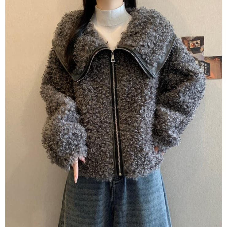 ユニークな大襟デザインカーリーフリースジャケット | Bifrost | 詳細画像9 