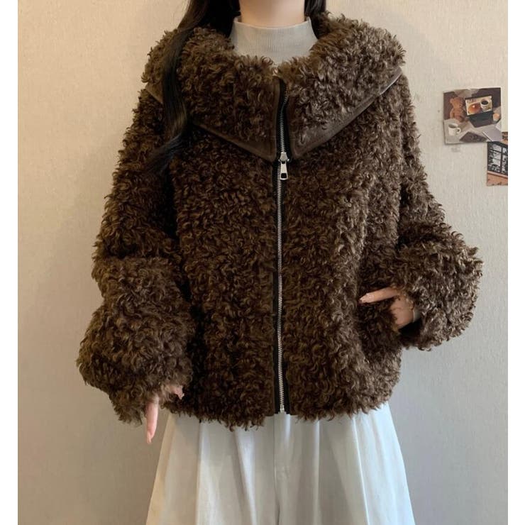 ユニークな大襟デザインカーリーフリースジャケット | Bifrost | 詳細画像10 