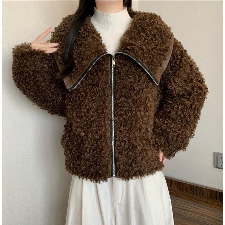 ユニークな大襟デザインカーリーフリースジャケット | Bifrost | 詳細画像13 