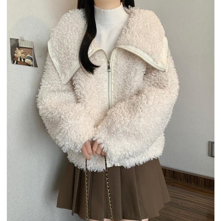 ユニークな大襟デザインカーリーフリースジャケット | Bifrost | 詳細画像17 