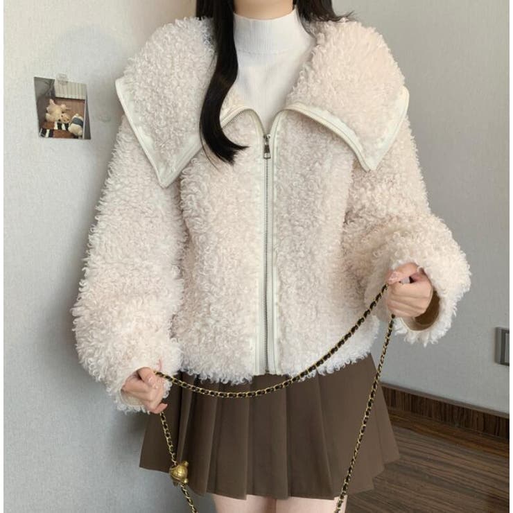 ユニークな大襟デザインカーリーフリースジャケット | Bifrost | 詳細画像18 