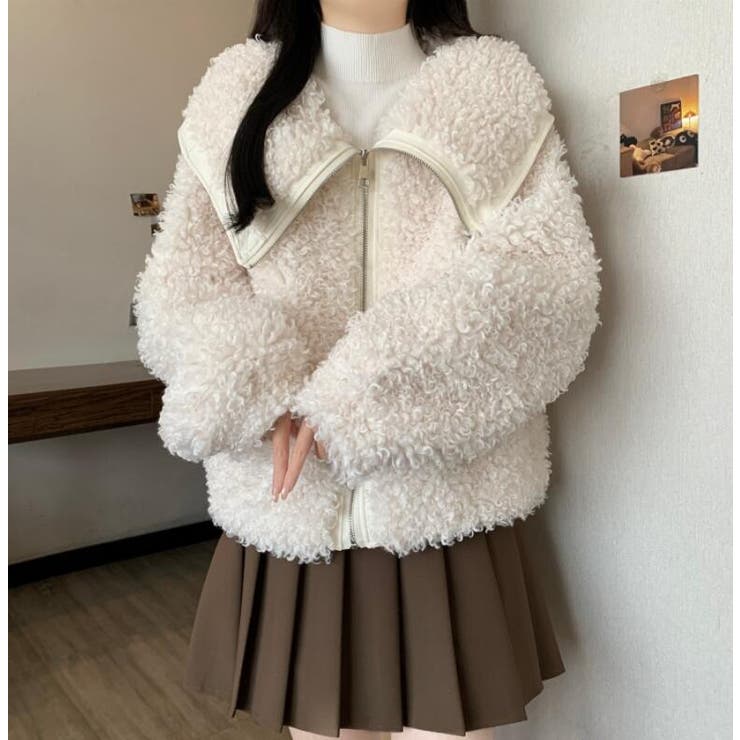 ユニークな大襟デザインカーリーフリースジャケット | Bifrost | 詳細画像20 