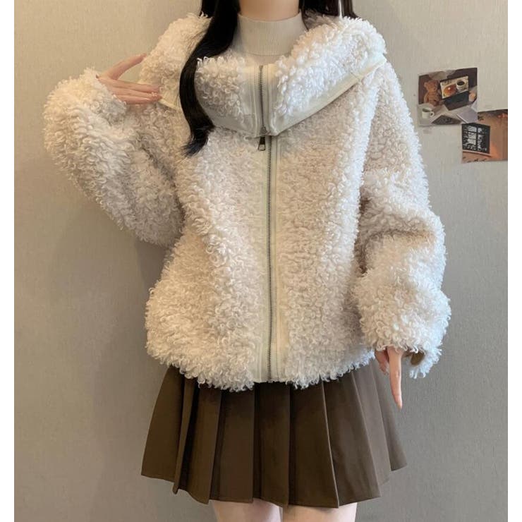 ユニークな大襟デザインカーリーフリースジャケット | Bifrost | 詳細画像22 