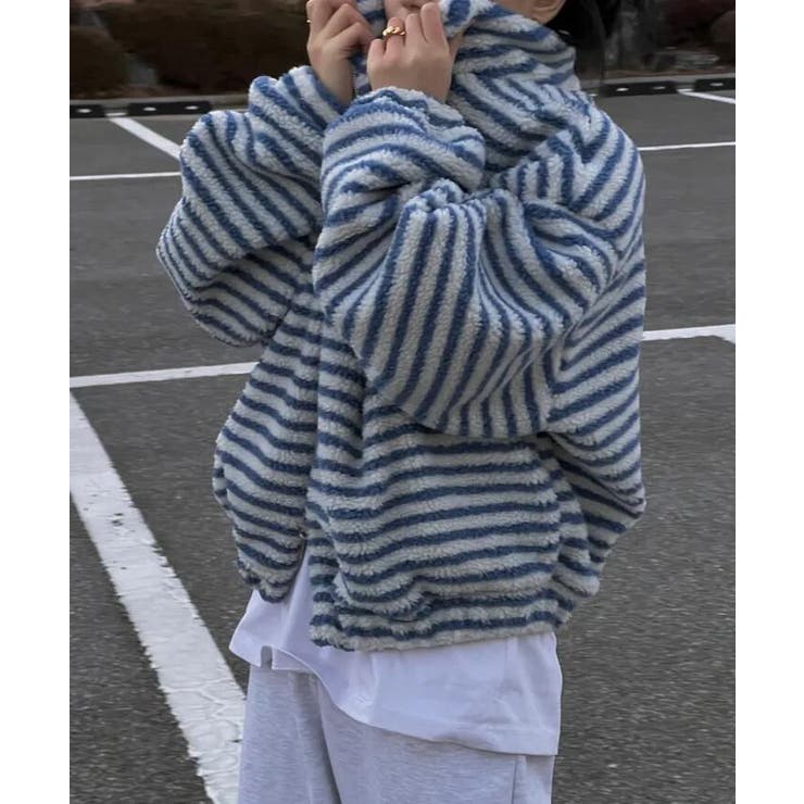 ストライプ柄ハイネックフリースジャケット | Bifrost | 詳細画像2 