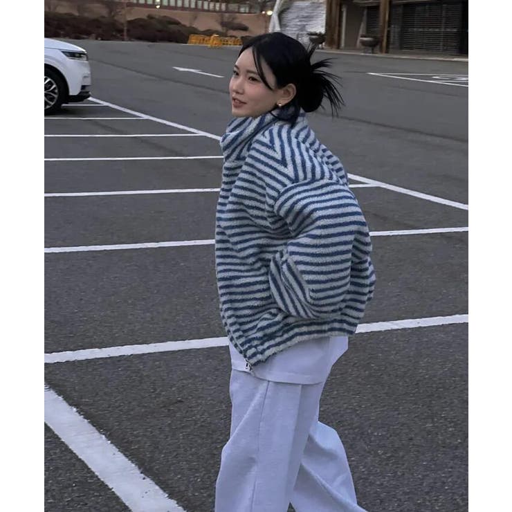 ストライプ柄ハイネックフリースジャケット | Bifrost | 詳細画像3 