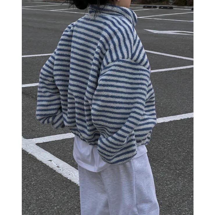 ストライプ柄ハイネックフリースジャケット | Bifrost | 詳細画像4 