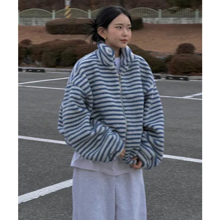 ストライプ柄ハイネックフリースジャケット | Bifrost | 詳細画像6 