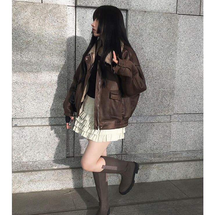 フリースカラーレザージャケット | Bifrost | 詳細画像4 