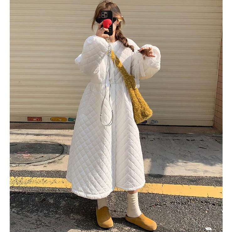 ダイヤ柄バルーンスリーブロングワンピース | Bifrost | 詳細画像2 