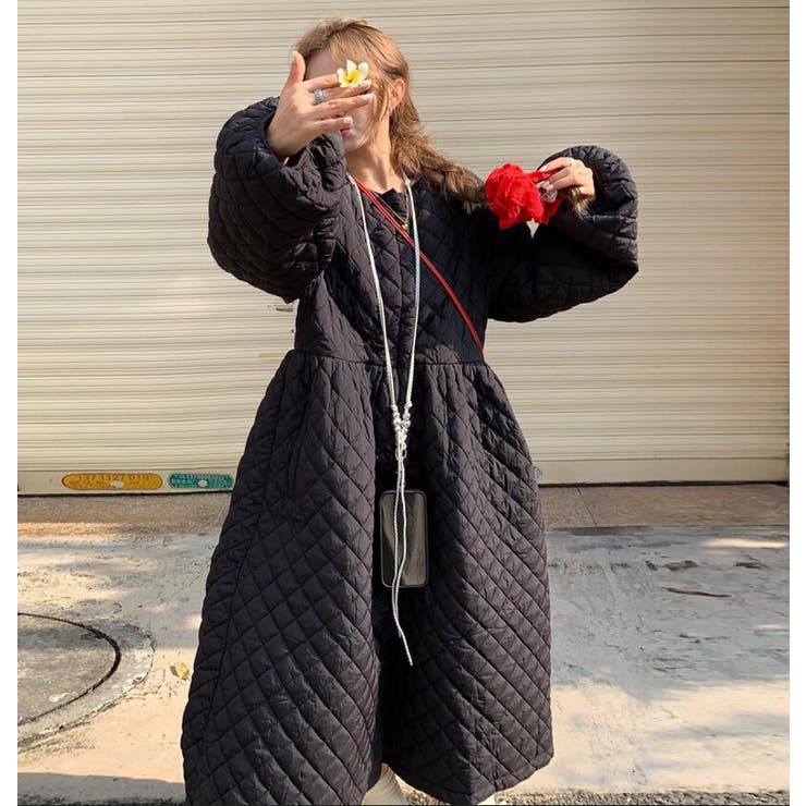 ダイヤ柄バルーンスリーブロングワンピース | Bifrost | 詳細画像5 