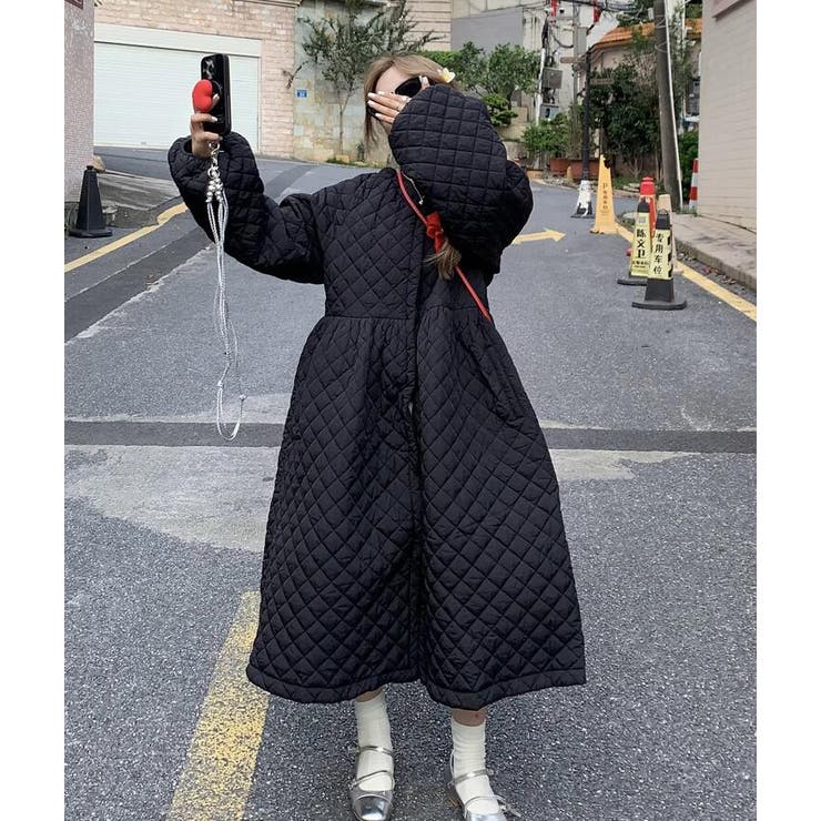 ダイヤ柄バルーンスリーブロングワンピース | Bifrost | 詳細画像10 