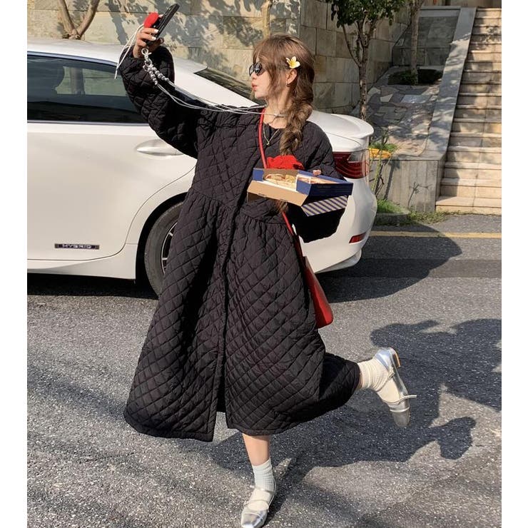 ダイヤ柄バルーンスリーブロングワンピース | Bifrost | 詳細画像12 