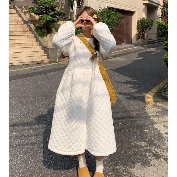 ダイヤ柄バルーンスリーブロングワンピース | Bifrost | 詳細画像17 