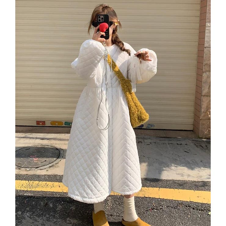 ダイヤ柄バルーンスリーブロングワンピース | Bifrost | 詳細画像20 