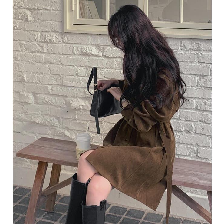 スエードシャツ風ベルト付きワンピース | Bifrost | 詳細画像7 