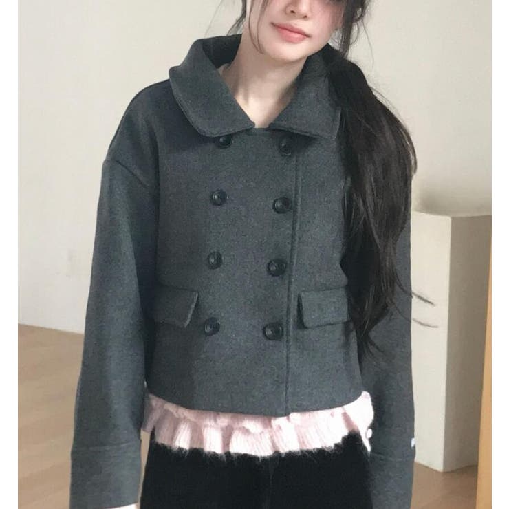 ダブルブレスクルーネックショートコート | Bifrost | 詳細画像1 