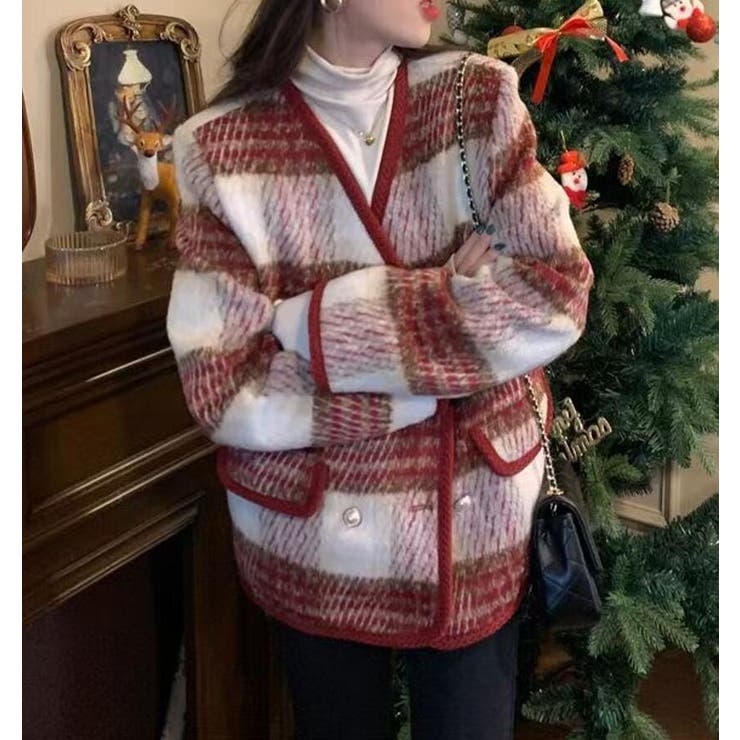 チェック柄ダブルブレスショートコート | Bifrost | 詳細画像10 