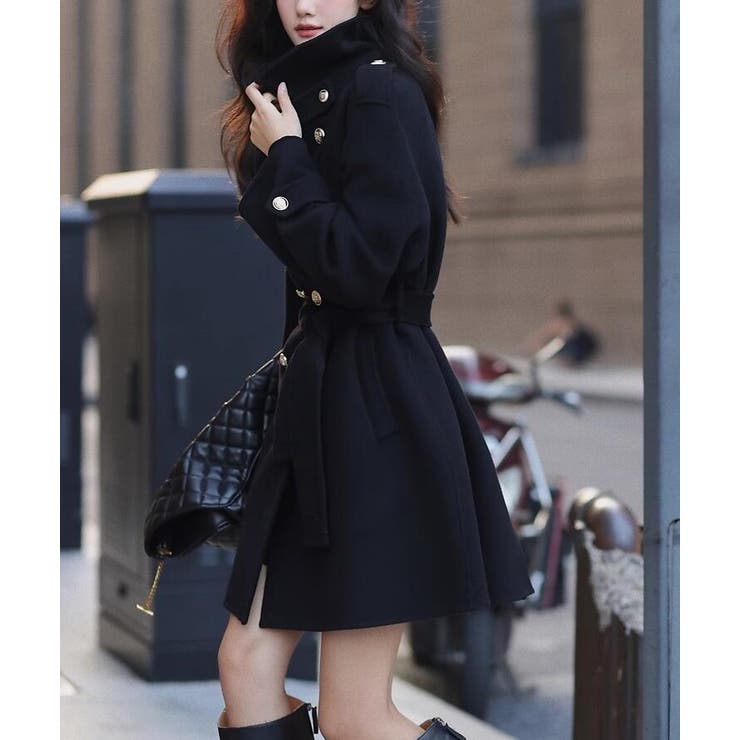 ダブルブレストベルト付きミドルレングスコート | Bifrost | 詳細画像5 