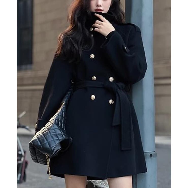 ダブルブレストベルト付きミドルレングスコート | Bifrost | 詳細画像6 