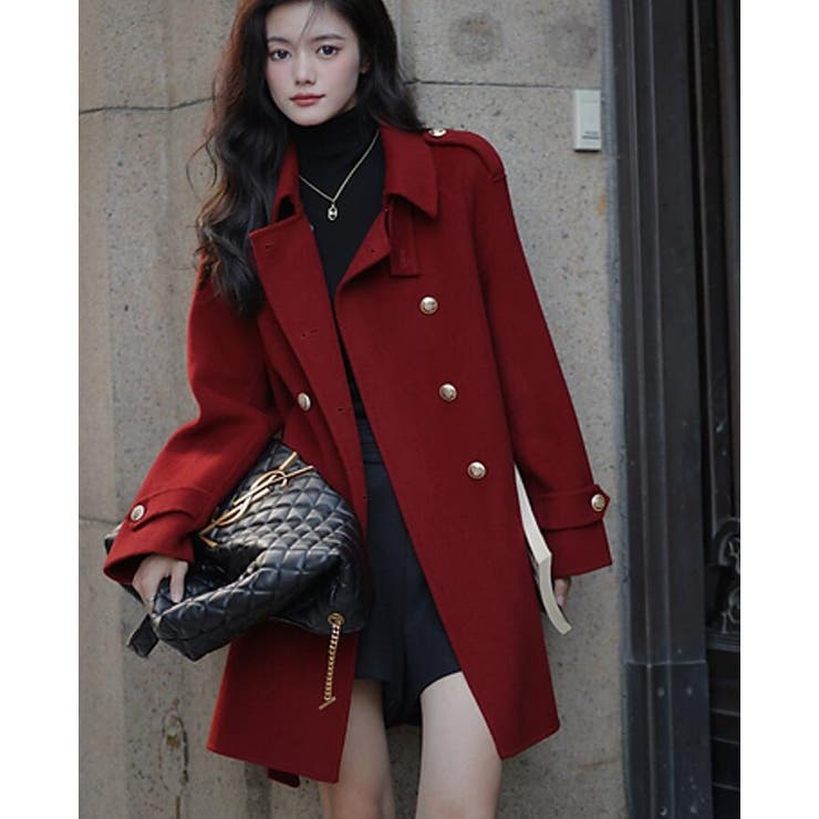 ダブルブレストベルト付きミドルレングスコート | Bifrost | 詳細画像19 