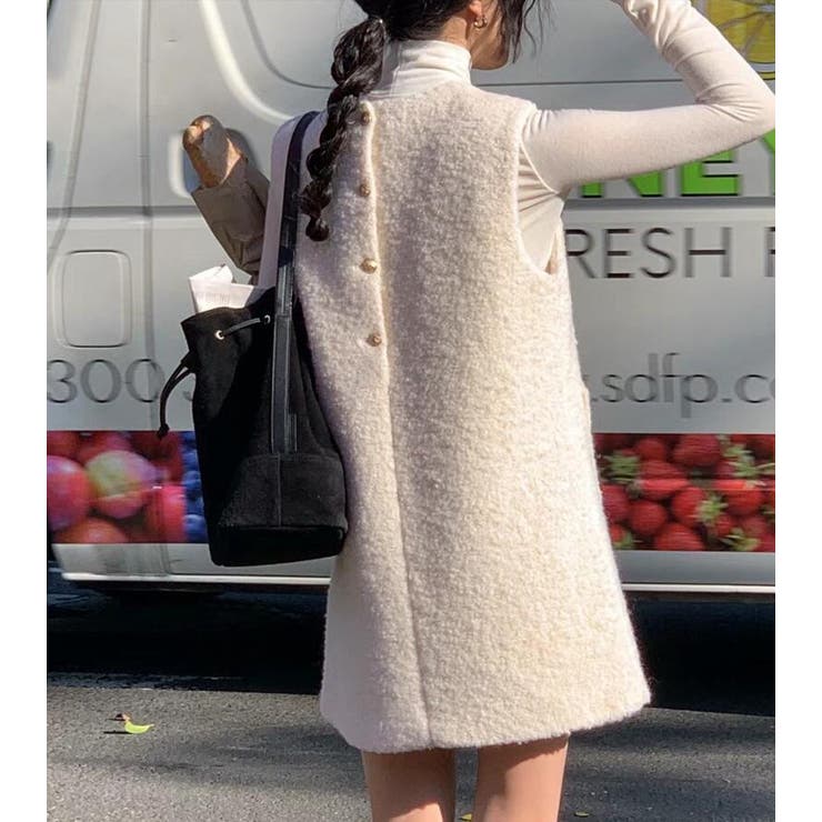 背面ボタンデザイン ベストワンピース | Bifrost | 詳細画像3 