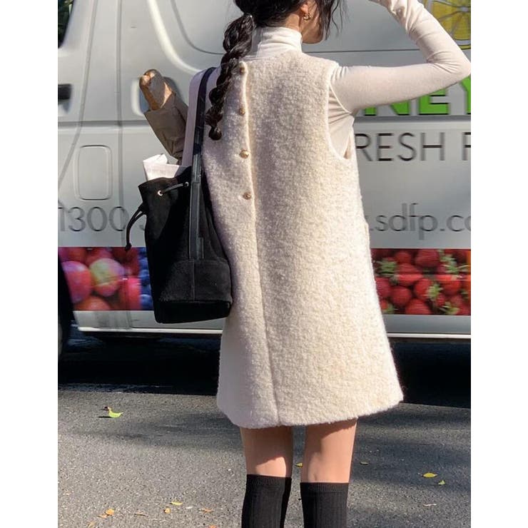 背面ボタンデザイン ベストワンピース | Bifrost | 詳細画像10 