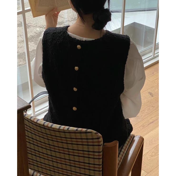 背面ボタンデザイン ベストワンピース | Bifrost | 詳細画像17 