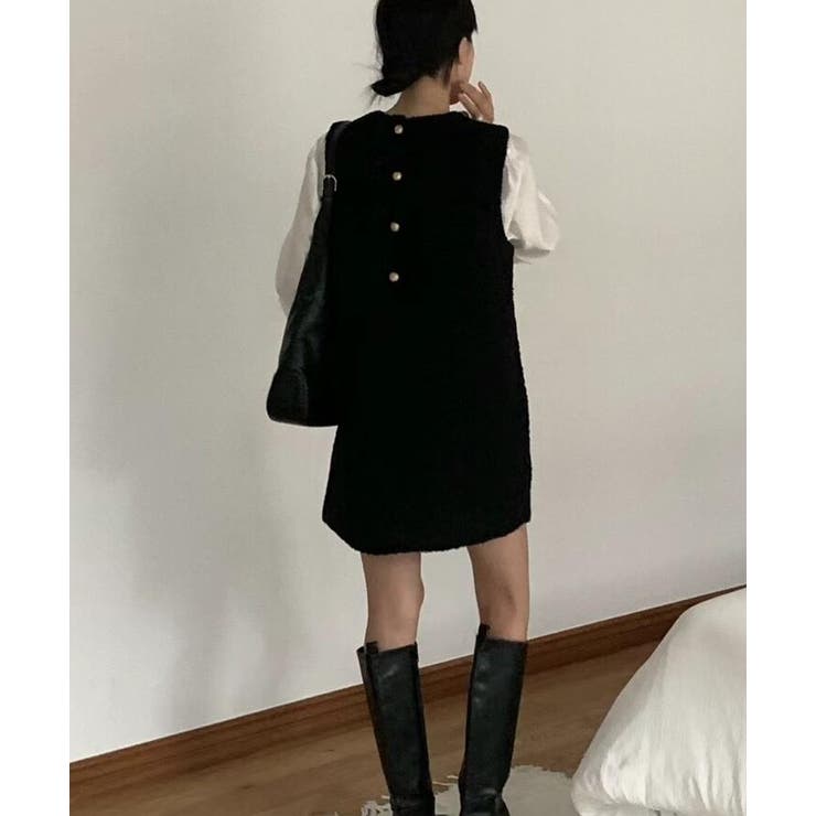 背面ボタンデザイン ベストワンピース | Bifrost | 詳細画像18 