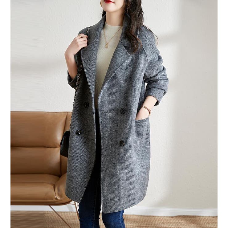 ヘリンボーン柄 ダブルブレストコート | Bifrost | 詳細画像1 