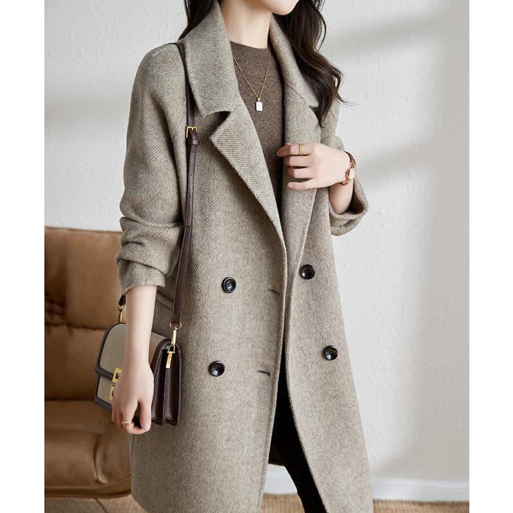 ヘリンボーン柄 ダブルブレストコート | Bifrost | 詳細画像5 