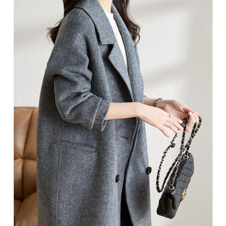 ヘリンボーン柄 ダブルブレストコート | Bifrost | 詳細画像11 